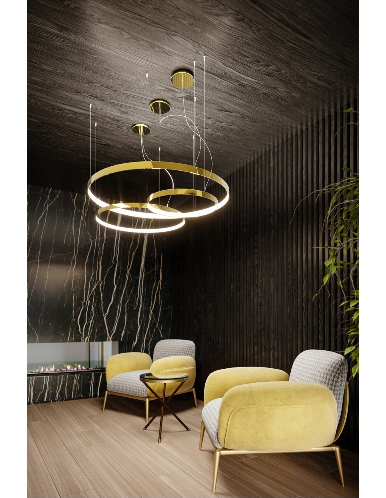 Pendant lamps circles - Thoro RIO 78 pendant lamp gold gloss LED 3000K TH.246 - product kolory-swiatla.pl 14