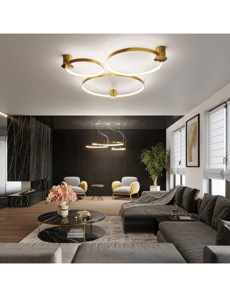 Pendant lamps circles - Thoro RIO 78 pendant lamp gold gloss LED 3000K TH.248 - product kolory-swiatla.pl 14