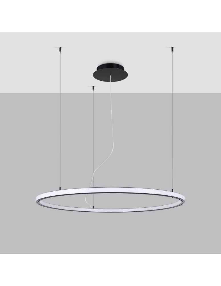 Pendant lamps circles - Thoro Chandelier RISA 90 black LED 3000K TH.275 - product kolory-swiatla.pl 2