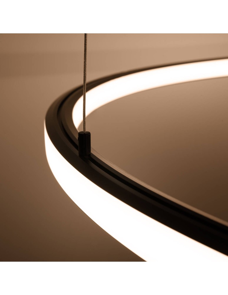 Pendant lamps circles - Thoro Chandelier RISA 90 black LED 3000K TH.275 - product kolory-swiatla.pl 7