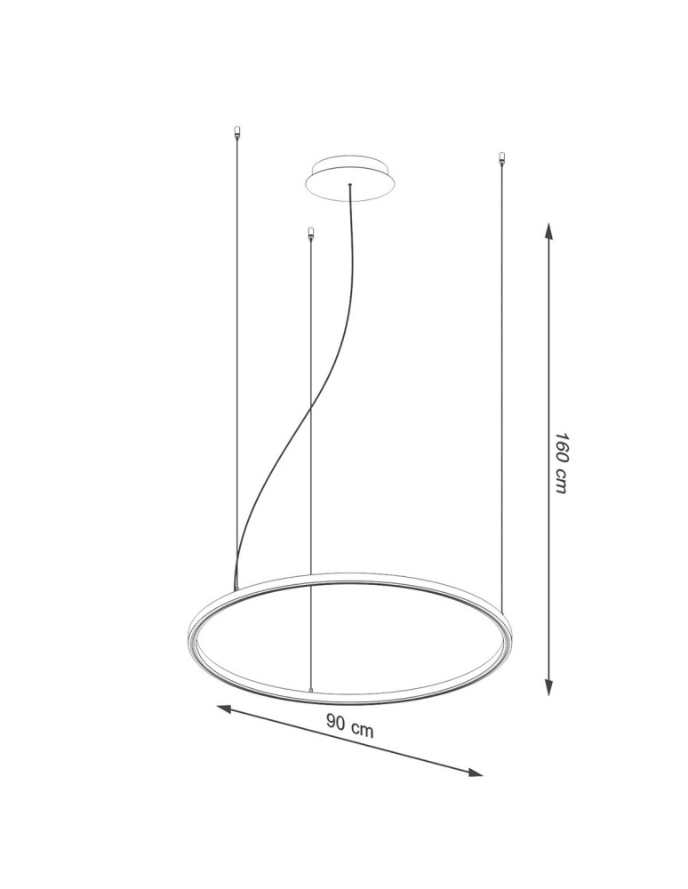 Pendant lamps circles - Thoro Chandelier RISA 90 black LED 3000K TH.275 - product kolory-swiatla.pl 8