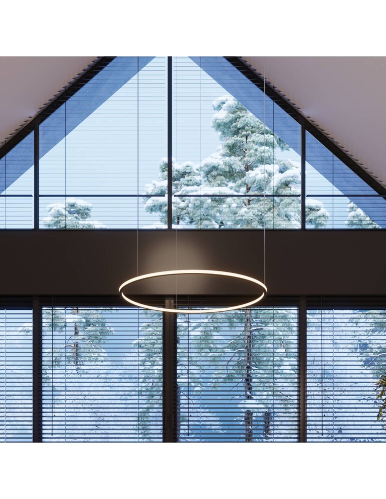 Pendant lamps circles - Thoro Chandelier RISA 90 black LED 3000K TH.275 - product kolory-swiatla.pl 12