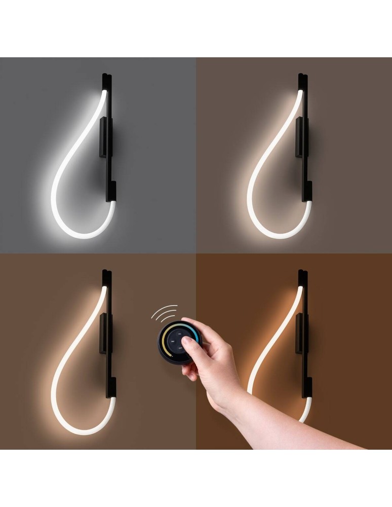 LED wall lamps - Thoro Wall lamp GALAKSE black LED 2700-6500K TH.281 - product kolory-swiatla.pl 8