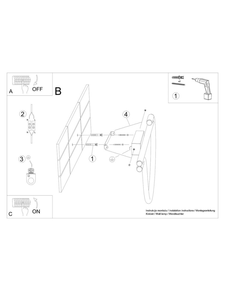 LED wall lamps - Thoro Wall lamp GALAKSE black LED 2700-6500K TH.281 - product kolory-swiatla.pl 10