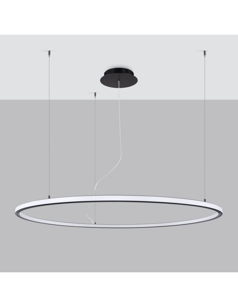 Pendant lamps circles - Thoro Chandelier RISA 120 black LED 3000K TH.276 - product kolory-swiatla.pl 2