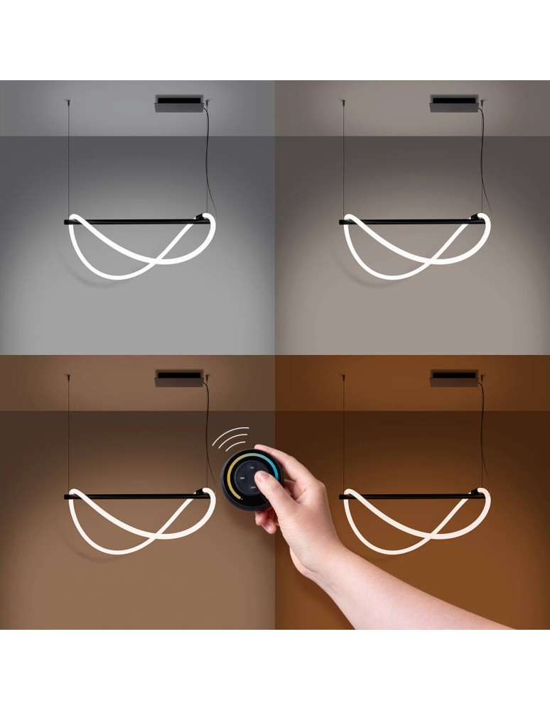 Pendant lamps over the island - Thoro GALAKSE 84 pendant lamp black LED 2700-6500K TH.279 - product kolory-swiatla.pl 3