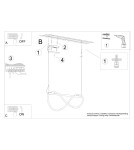 Pendant lamps over the island - Thoro GALAKSE 84 pendant lamp black LED 2700-6500K TH.279 - product 9