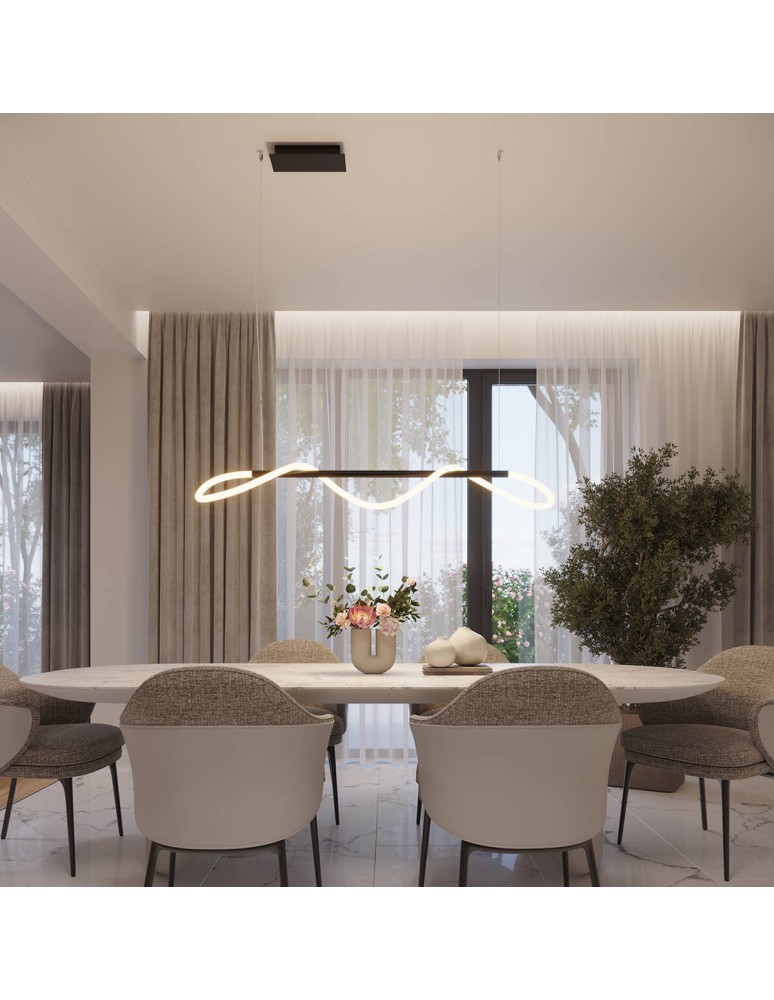 Pendant lamps over the island - Thoro GALAKSE 84 pendant lamp black LED 2700-6500K TH.279 - product kolory-swiatla.pl 12