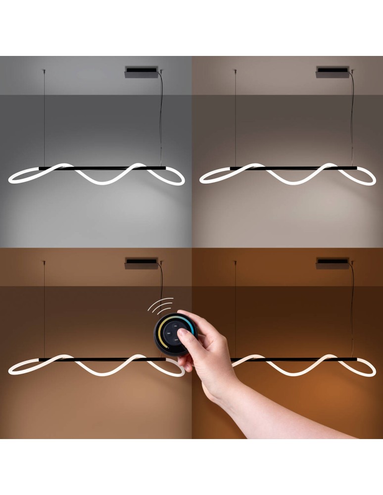 Pendant lamps over the island - Thoro GALAKSE 148 pendant lamp black LED 2700-6500K TH.280 - product kolory-swiatla.pl 3