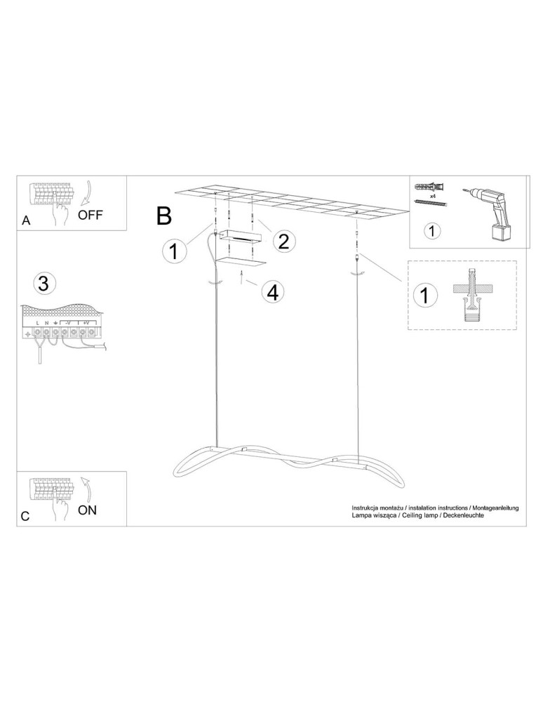 Pendant lamps over the island - Thoro GALAKSE 148 pendant lamp black LED 2700-6500K TH.280 - product kolory-swiatla.pl 10