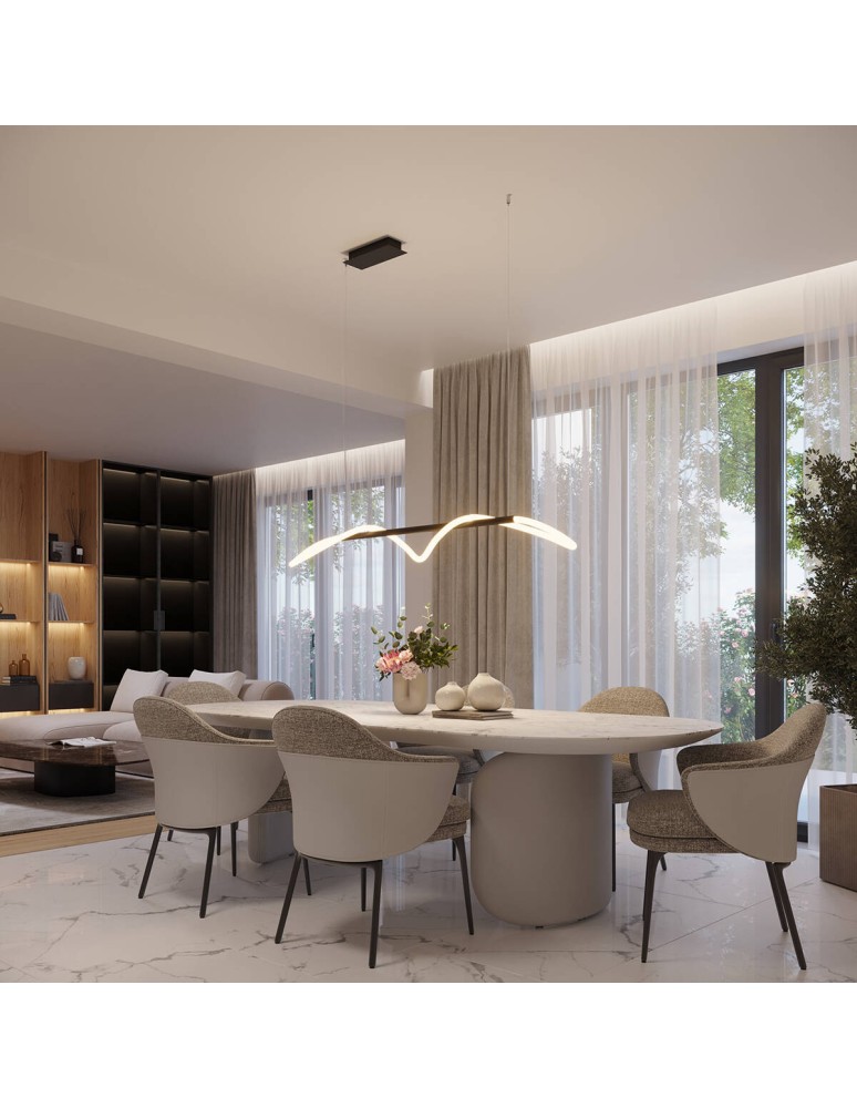 Pendant lamps over the island - Thoro GALAKSE 148 pendant lamp black LED 2700-6500K TH.280 - product kolory-swiatla.pl 14