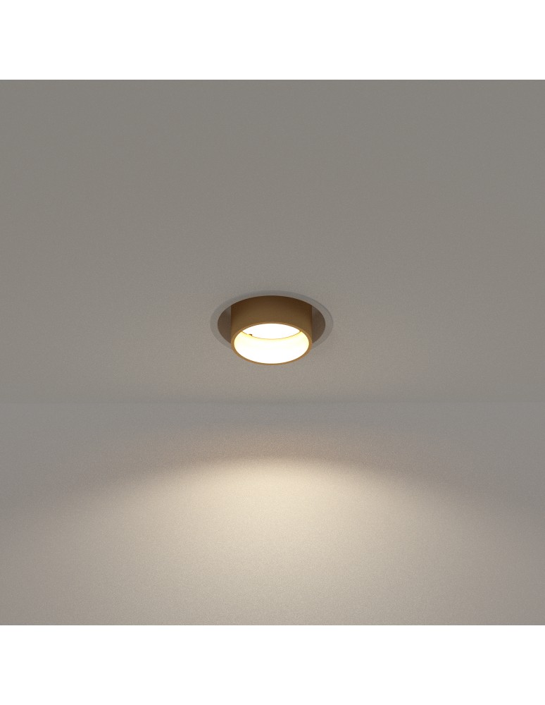 Round flush-mounted lamps - Nowodvorski MONO SLIDE Flush Mounted Spot Max wattage 10W only LED GU10 Satin Gold 10798 - product kolory-swiatla.pl 2