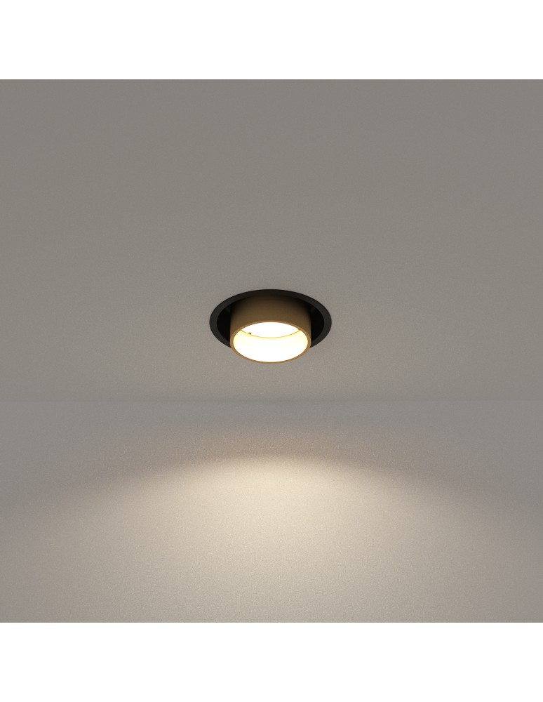Round flush-mounted lamps - Nowodvorski MONO SLIDE Flush Mounted Spot Max wattage 10W only LED GU10 Satin Gold 10800 - product kolory-swiatla.pl 2