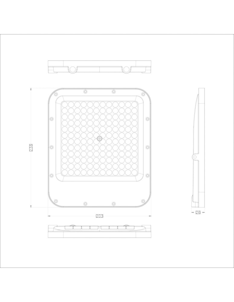 Outdoor floodlights / halopacks - ITALUX Timbo Floodlight Gray IP65 1xLED 100W Neutral White FD-23913-100W - product kolory-swiatla.pl 5