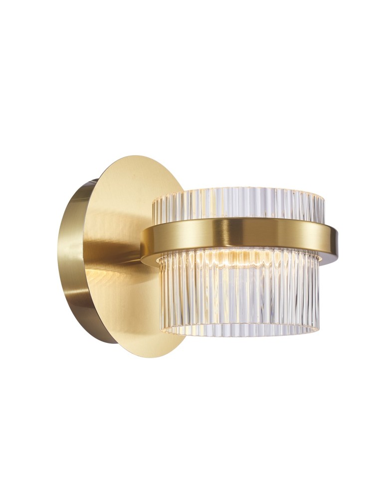 Glamour wall lamps - ITALUX Tiara Sandblasted gold wall lamp with shine 1xLED 9W WL-77362-9W-GD - product kolory-swiatla.pl 1