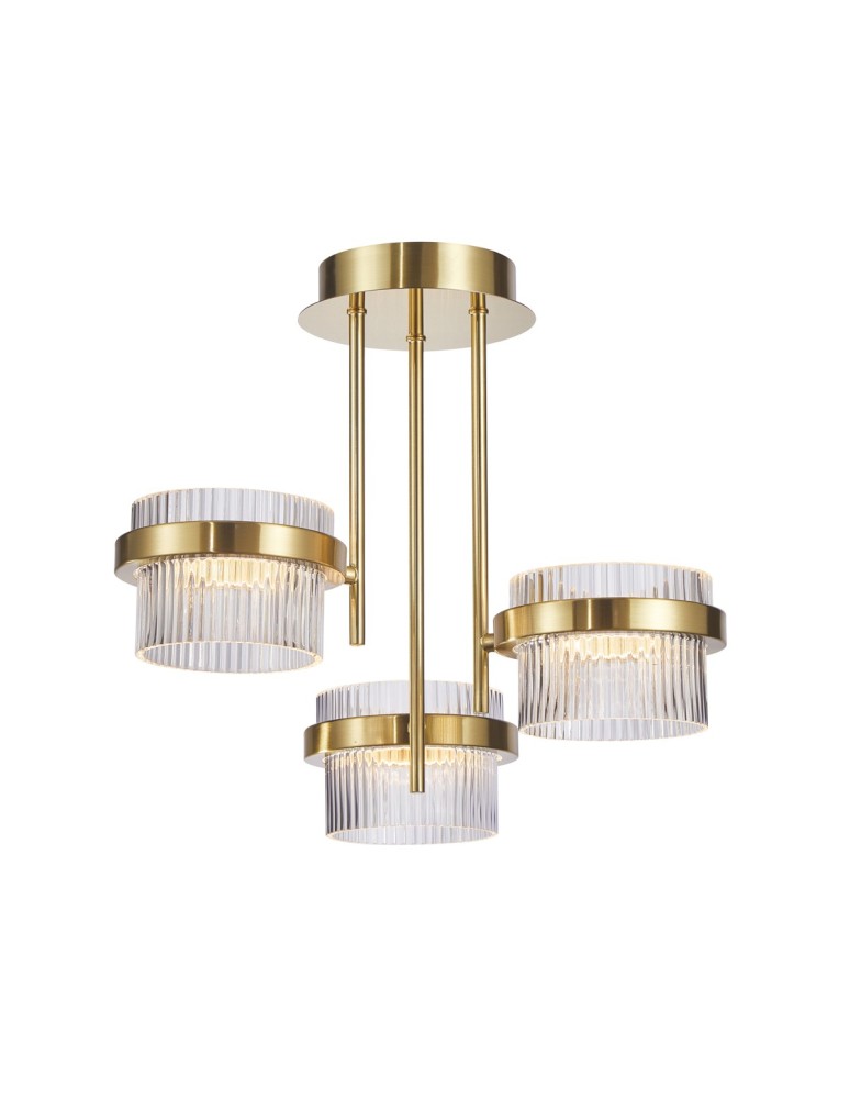 Glamour ceiling lamps - ITALUX Tiara Plafond Sanded Gold with Gloss 3xLED 24W PND-77362-3-24W-GD - product kolory-swiatla.pl 1