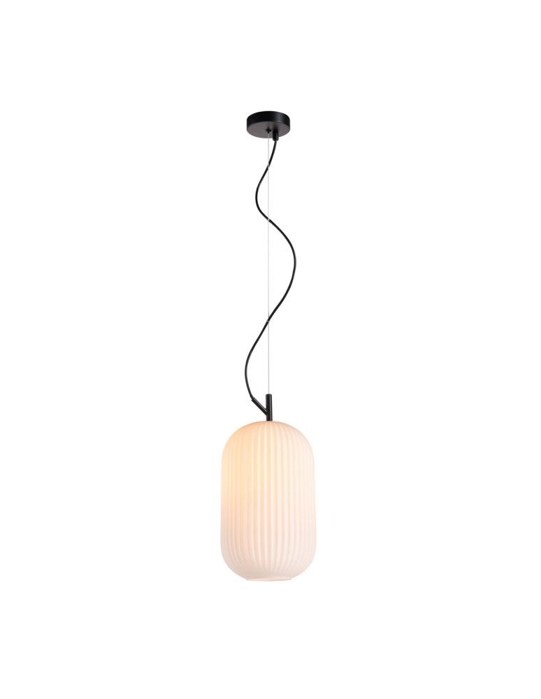 Scandinavian style pendant lamps - ITALUX Rues Pendant Black matte 1xE27 PND-64536C-M-BL-OPA - product kolory-swiatla.pl 1