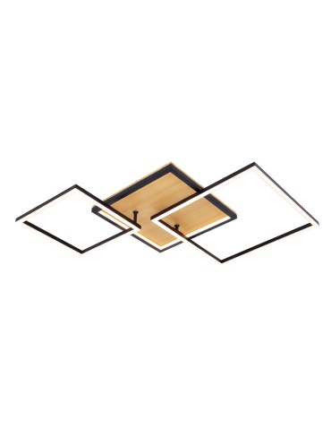 ITALUX Noris Plafond Black Sandblasted 2xLED 38W Warm White PLF-82738-38W-WO