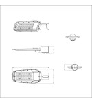 Outdoor lanterns - ITALUX Nona Street Black IP65 1xLED 100W Neutral White FD-83526-100W - product 3