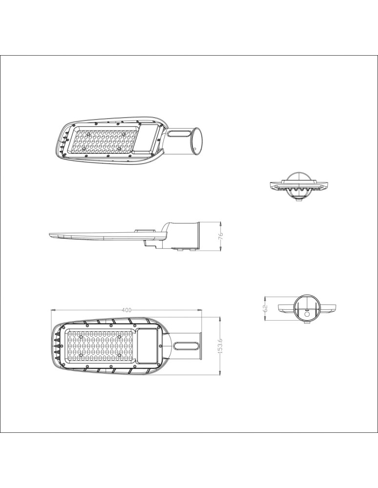 Outdoor lanterns - ITALUX Nona Street Black IP65 1xLED 100W Neutral White FD-83526-100W - product kolory-swiatla.pl 3
