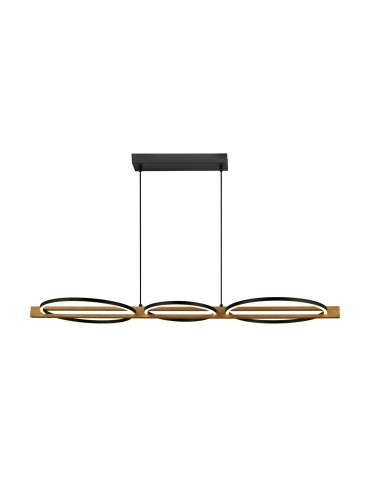 ITALUX Natano Pendant Black Sandblasted 3xLED 38W Warm White PND-55362-40W-WO