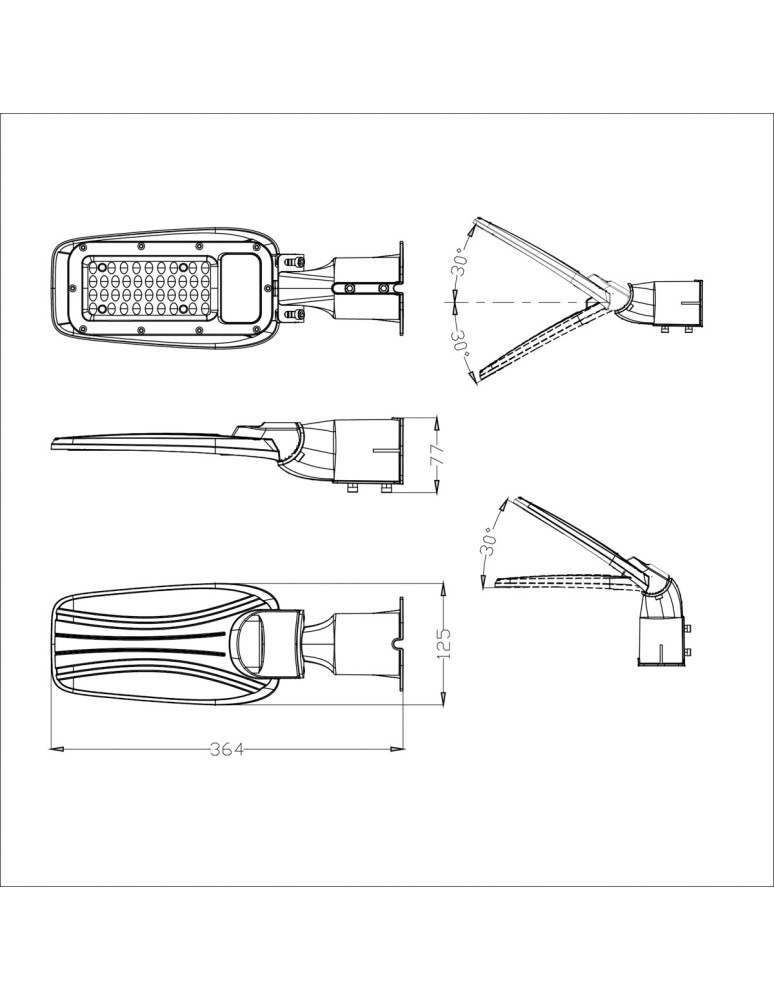 Outdoor lanterns - ITALUX Marlo Street Black IP65 1xLED 30W Neutral White FD-73452-30W - product kolory-swiatla.pl 3