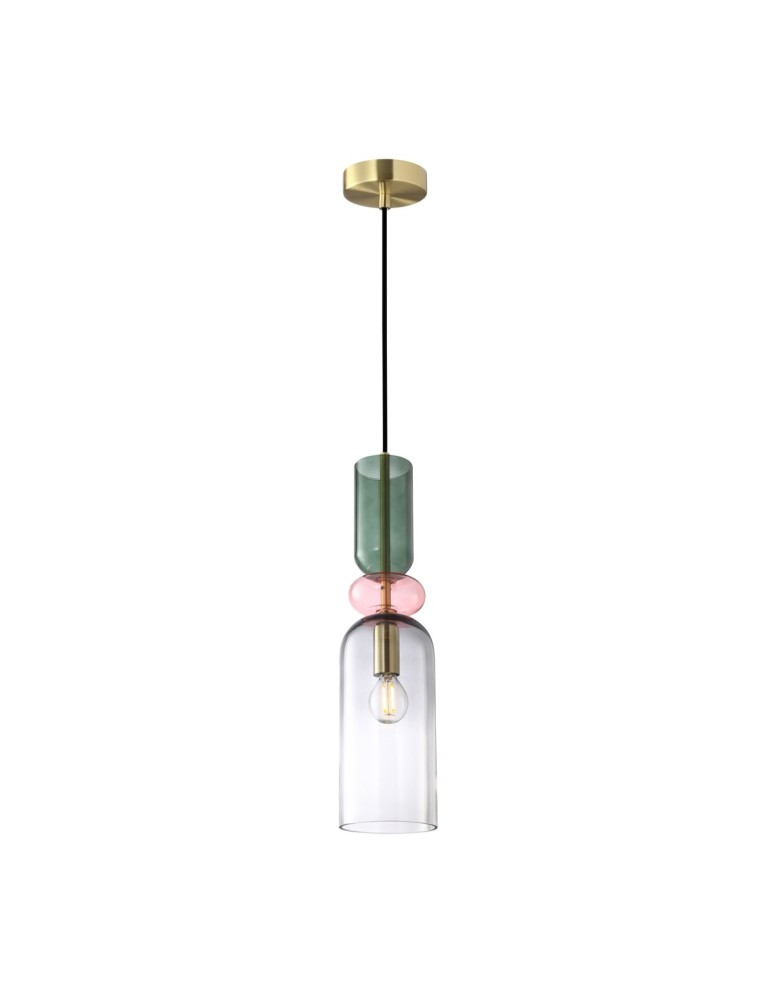 Designer pendant lamps - ITALUX Manso Pendant Sanded Gold with Gloss 1xE14 PND-37462D-MC-GD - product kolory-swiatla.pl 1