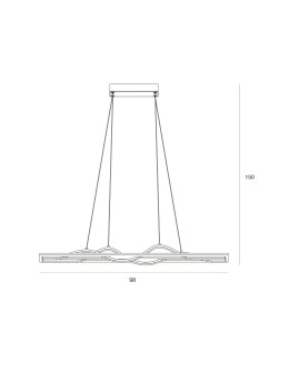 ITALUX Conato Wisząca 2xLED 35W 3000K PND-23848-30W-BK-GD - produkt 2