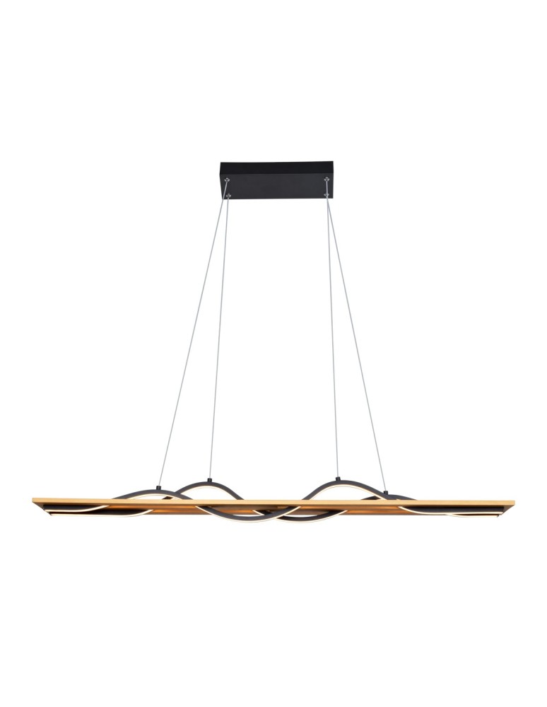 LED pendant lamps - ITALUX Conato Pendant Black Sandblasted 2xLED 35W Warm White PND-23848-30W-BK-GD - product kolory-swiatla.pl 1