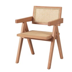  Moos Home Krzesło BOHO drewniane w kolorze naturalnym z podłokietnikami MH-011CH-NN