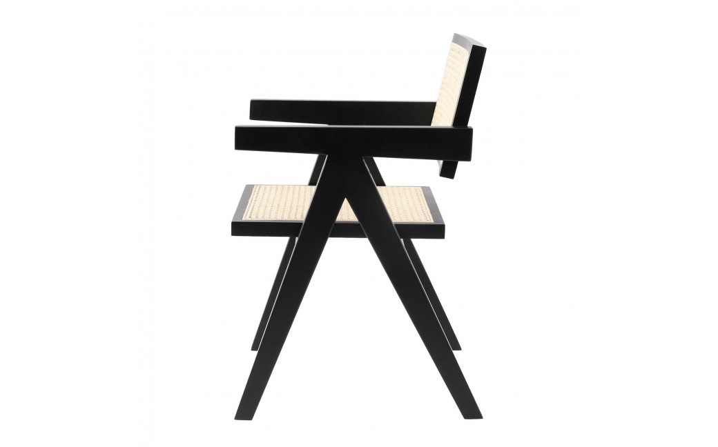 Step into Design Krzesło BOHO drewniane w kolorze czarnym z podłokietnikami MH-011CH-BN