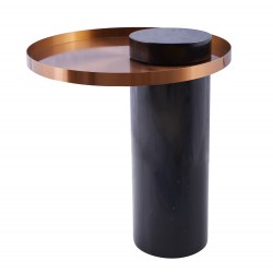  Moos Home Stolik kawowy COLUMN marmurowy czarno miedziany 55 cm DP-FA1 black copper