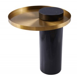  Moos Home Stolik kawowy COLUMN marmurowy czarno złoty 55 cm DP-FA1 black gold