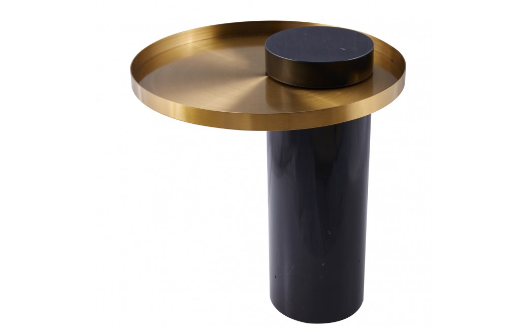 Step into Design Stolik kawowy COLUMN marmurowy czarno złoty 55cm DP-FA1 black gold