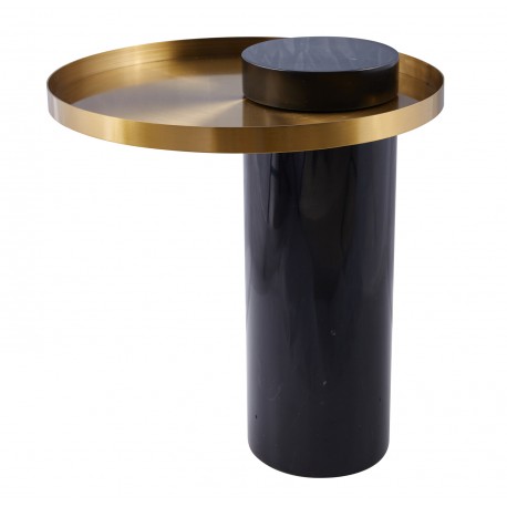 Step into Design Stolik kawowy COLUMN marmurowy czarno złoty 55cm DP-FA1 black gold
