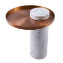  Moos Home Stolik kawowy COLUMN marmurowy biały miedziany 55 cm DP-FA1 white copper
