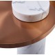 Step into Design Stolik kawowy COLUMN marmurowy biały miedziany 55cm DP-FA1 white copper
