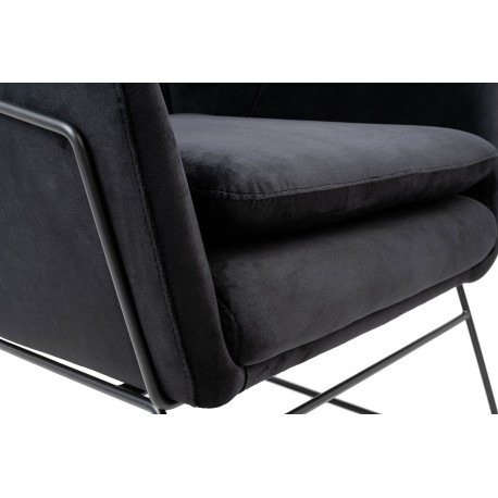 King Home Fotel EMMA VELVET czarny welur - podstawa czarna (MSE011000308.V41)