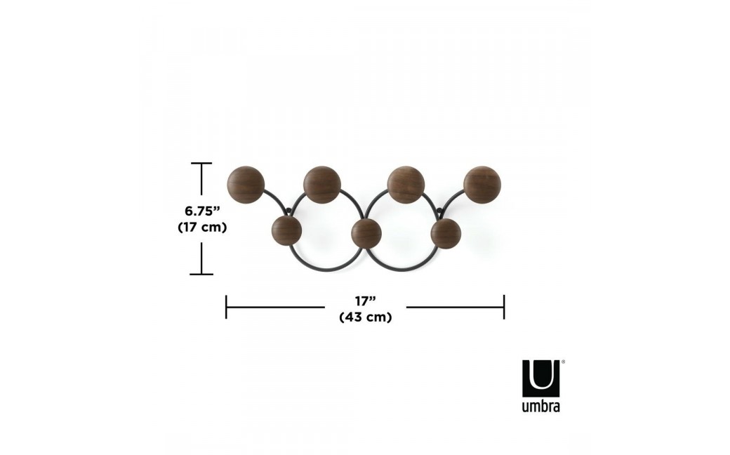 UMBRA wieszak na ubrania DOTSY 7 czarny orzech (1018114-048)
