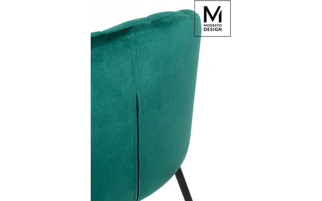 MODESTO krzesło RANGO zielone - welur, metal (HB-01.GREEN)