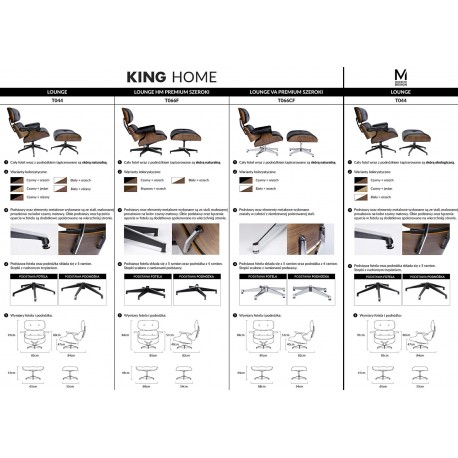 MODESTO fotel LOUNGE czarny / orzech z podnóżkiem , skóra ekologiczna (KH1501100142)