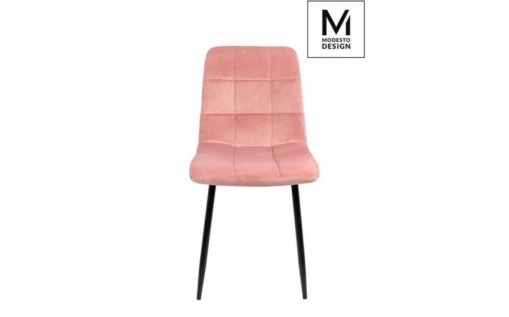 MODESTO krzesło CARLO pudrowy róż - welur, metal (J-06.LIGHT.PINK)