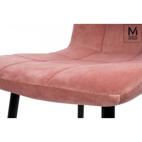 MODESTO krzesło CARLO pudrowy róż - welur, metal (J-06.LIGHT.PINK)