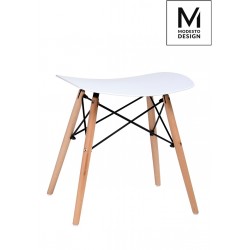MODESTO stołek BORD biały - polipropylen, podstawa bukowa (M002.WHITE)