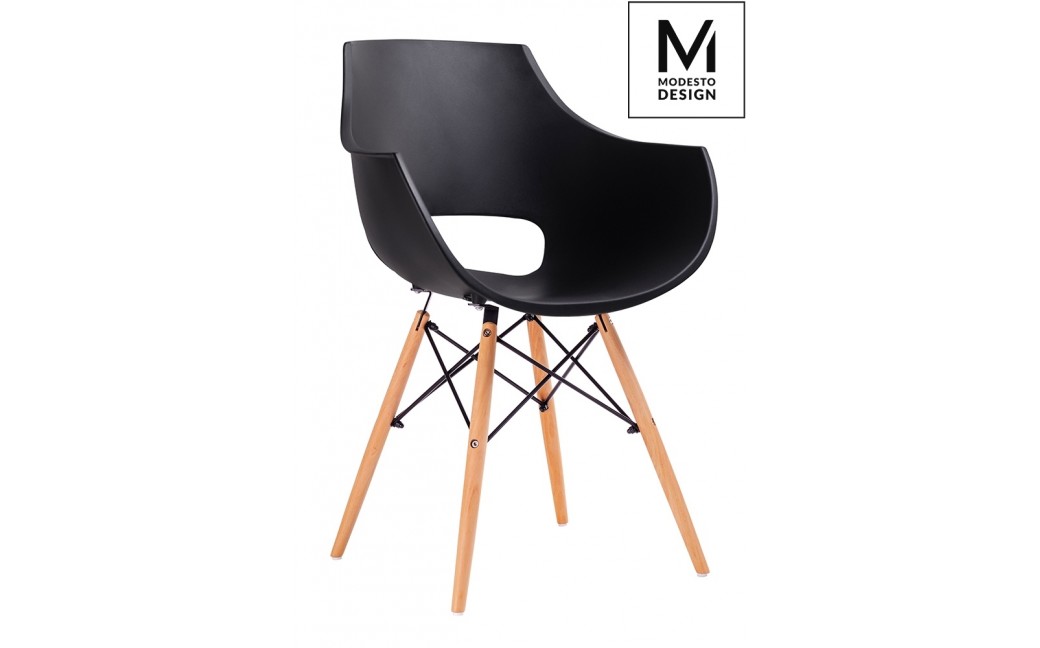 MODESTO fotel FORO czarny - podstawa bukowa (PW007.BLACK)