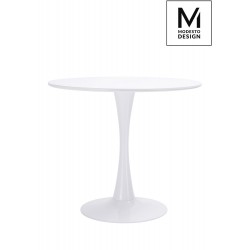 MODESTO stół TULIP FI 90 biały - MDF, podstawa metalowa (T1020.WHITE)
