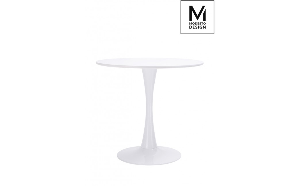 MODESTO stół TULIP FI 80 biały - MDF, podstawa metalowa (Y001.WHITE)