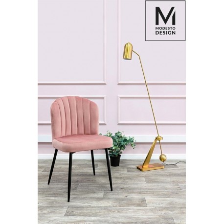 MODESTO krzesło RANGO różowe - welur, metal (HB-01.LIGHT.PINK)