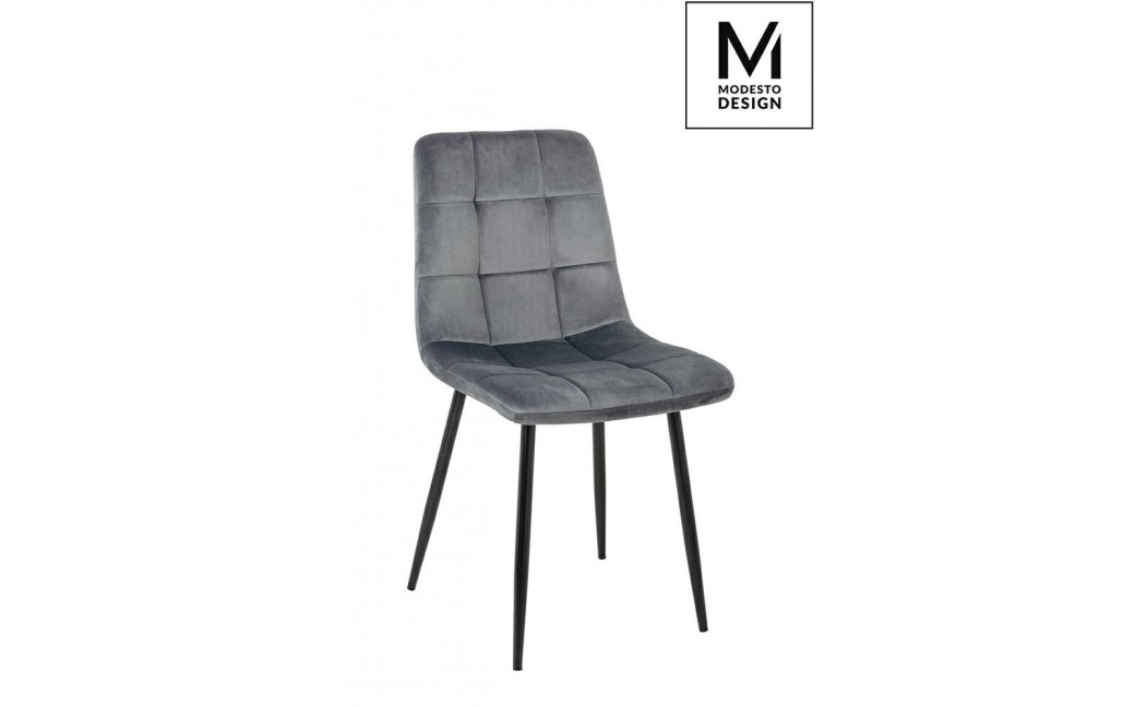 MODESTO krzesło CARLO ciemny szary - welur, metal (J-06.GREY)