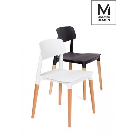 MODESTO krzesło ECCO białe - polipropylen, podstawa bukowa (C1015.WHITE)